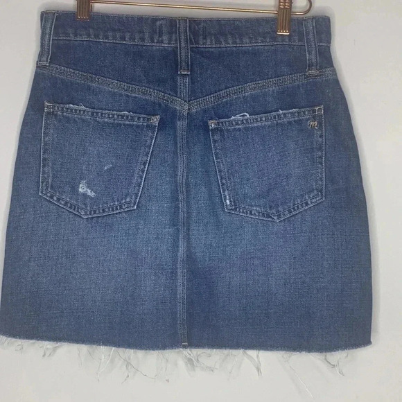 Madewell Rigid Denim Straight Mini Skirt: Reworked Edition Size 26 - Picture 6 of 8